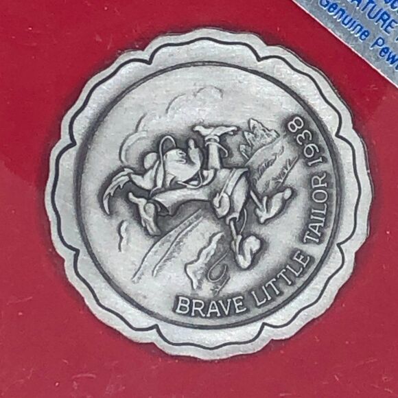 Disney Brave Little Tailor Mickey 1938‎ Pewter Miniature Plate - Picture 3 of 5